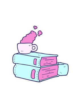 Çizgi roman ve kahve fincanının basınçlı animasyonu