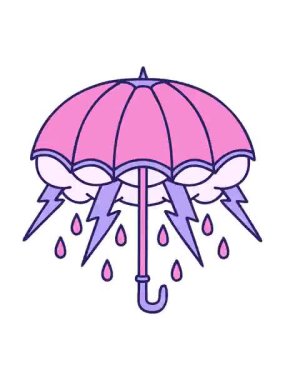 Bir şemsiyenin ikonik dövme şeklindeki titrek hareketli animasyonu