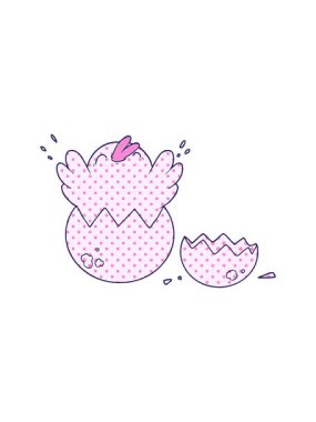 Yumurtadan çıkan karikatür hatunun hareketli animasyonu