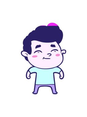 Mutlu karikatür adam tasarımının animasyonunu çalıştır.