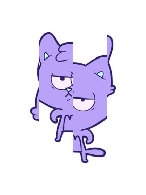 Sıkılmış kedinin bölünmüş hareket animasyonu