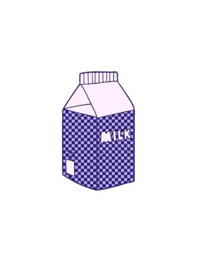 Çizgi film süt karton çiziminin radyoaktif parlak animasyonu