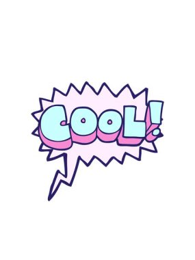 Serin serbest konuşma baloncuğu çizgi film sembolünün yanıp sönen radyal çizgileri