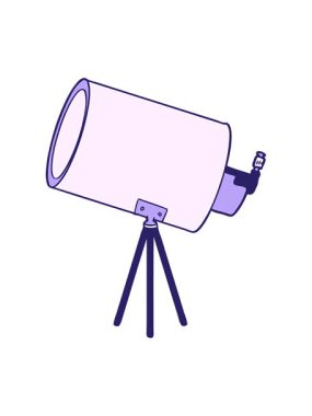 Çizgi film büyük teleskopunun ışık efekti animasyonu