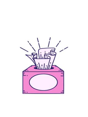 geleneksel dövme stili mendil kutusunun hareketli canlandırması