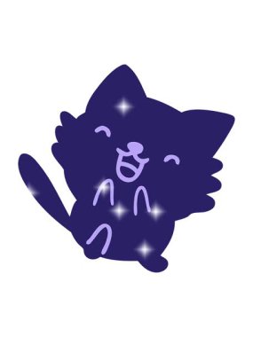 Sevimli kedinin parıltı efekti