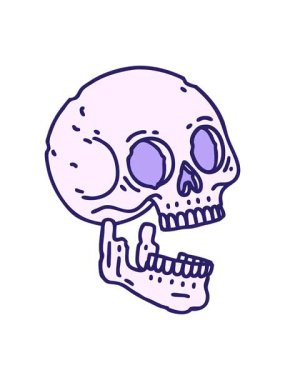 Dövmenin animasyonunu geleneksel bir kafatası çizim tarzında bob ve duraklat