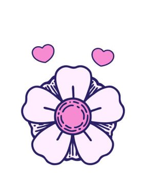 dönen kalpler çiçek ikonik dövmesinin animasyonu