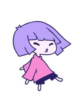 Şirin Kawaii kızının sallanan animasyonu