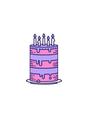 Doğum günü pastası çiziminin gösterişli satış animasyonu