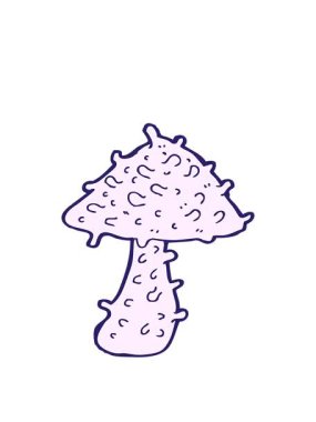 bir mantarın karikatür çiziminin hareketli animasyonu