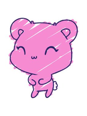 Sevimli Ayı Tebeşiri Çiziminin pixelize etkisi