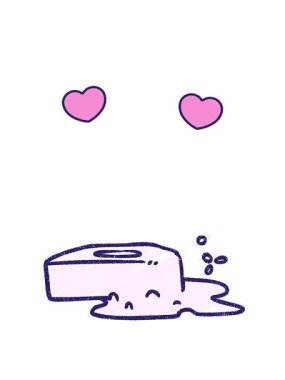 Köpüklü sabun tebeşirinin dönen kalpleri canlandırması