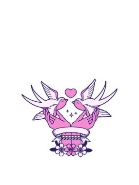 Geleneksel dövmenin animasyonunu elleri bağlı ve kırlangıçla genişletiyor.