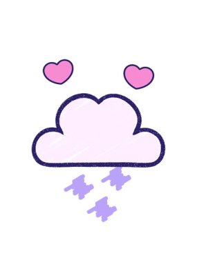 dönen kalp animasyonu Bulut Tebeşiri Çizim tasarımı