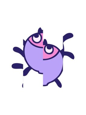 El çizimi tuhaf çizgi film böceğinin bölme hareketi