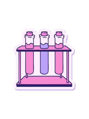 Bir bilim test tüpünün el çizimi çizgi film karalaması el hareketlerinin animasyonu