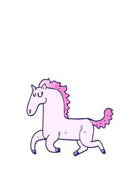 Kalk ve karikatür karalama koşu atının animasyonunu yüzdür