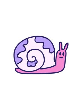 Garip çizgi film salyangozlarının hareketli animasyonları.