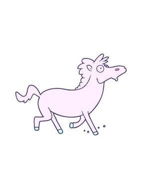 Çizgi film koşu atının hareketli animasyonu