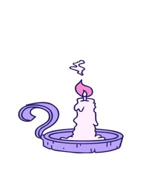 Mum tutucunun hareketli animasyonu ve yanan mum