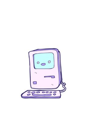 Eski bilgisayarın karikatürünün yükselişi ve yüzdürülmesi