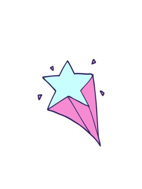 Çizgi film yıldızı çizimlerinin yanıp sönen radyal çizgileri