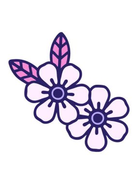 Çiçeklerin ikonik dövme tarzının basınçlı animasyonu