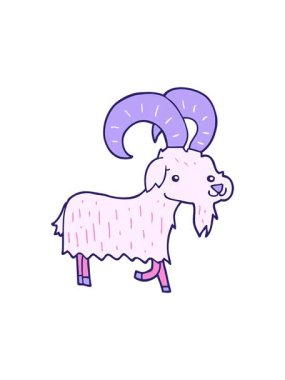 Çizgi film keçi tasarımının hareketli animasyonu