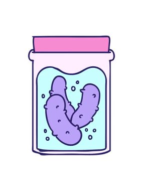 El çizimi karikatür karalama kavanozunun turşu turşusu efekti