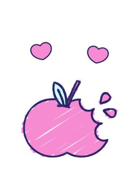 Meyve Tebeşirinin dönen kalp animasyonu Çizim tasarımı