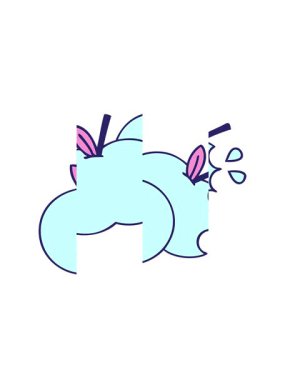 Tatlı karikatür sulu elmanın bölünmüş hareket animasyonu