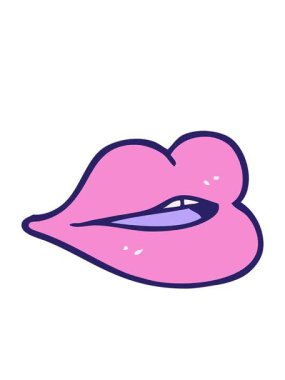 el çizimi çizgi film tarzı kırmızı dudakların hareketli animasyonu