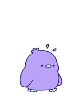 Sevimli bir yavru kuş çiziminin animasyonunu genişletiyorum.