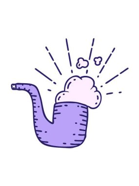 Geleneksel dövme stili sigara piposunun titreşimli animasyonu