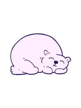 Mutlu bir kutup ayısının uykusunun hareketli animasyonu