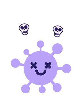 Mutlu çapraz virüsün kafatası animasyonu