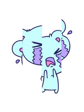 Tatlı, ağlayan bir ayının serbest çizim hareketli animasyonu.