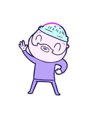 Çizgi film sakallı adamın animasyonunu aç.