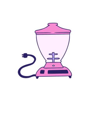 Bir yemek mikserinin el çiziminin canlandırması yükselir ve yüzer