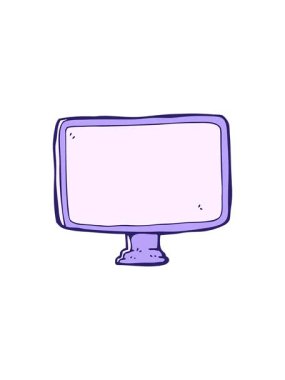 Çizgi film bilgisayar ekranının hareketli animasyonu