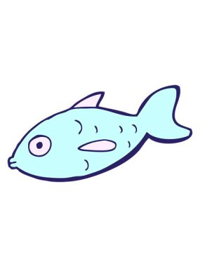 karikatür balık çiziminin hareketli animasyonu