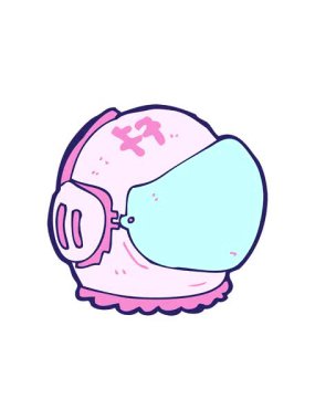 Çizgi film astronot kaskının dönen hareket animasyonu