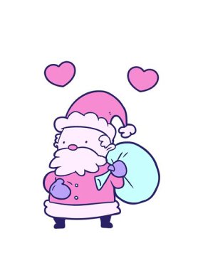 Bir Noel Baba çizgi filminin dönen kalp animasyonu