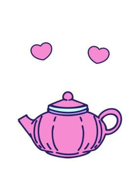 dönen kalpler seramik Japon çay demliğinin animasyonu