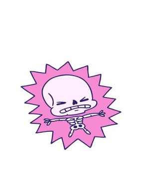 Freehand çizilmiş korkunç iskelet karikatürünün hareketli animasyonu