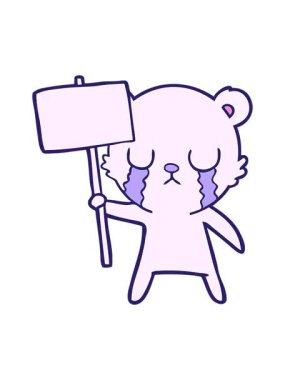 Küçük üzgün kutup ayısı çizgi filminin efekt animasyonunu göster