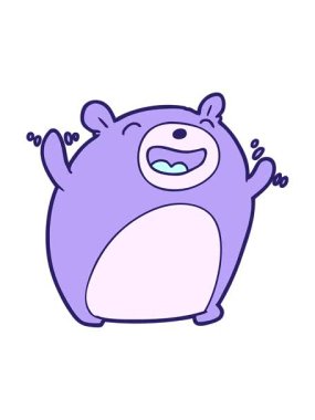 pressure popping animation of cartoon bear laughing