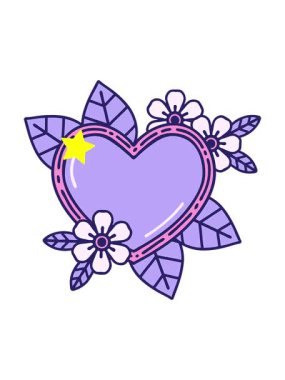 Parlayan yıldızlar botanik kalp dizaynının animasyonunu etkiler.