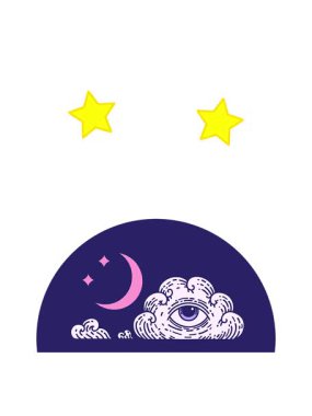 dönen yıldızlar ay yıldızları ve bulutların animasyonu